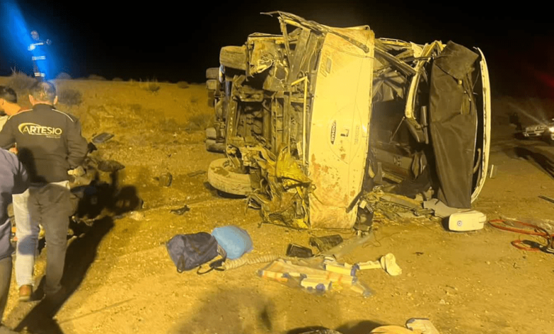 واژگونی اتوبوس اصفهان- تهران